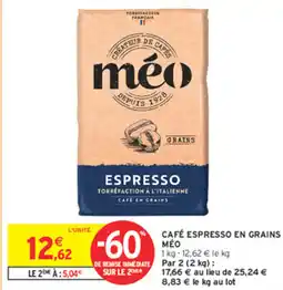 Intermarché Café espresso en grains méo offre