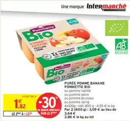 Intermarché Purée pomme banane pommette bio offre