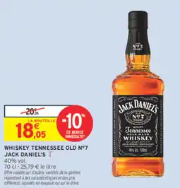 Intermarché Whiskey tennessee old n°7 jack daniel's offre