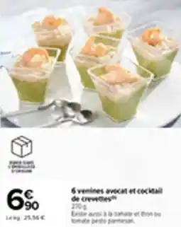 Carrefour 6 vemines avocat et cocktail de crevettes offre