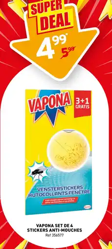 Trafic VAPONA Set de 4 stickers anti-mouches offre