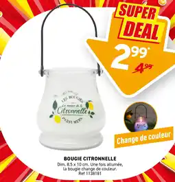 Trafic Bougie citronnelle offre