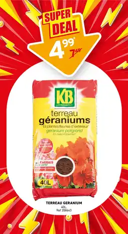 Trafic KB Terreau geranium offre