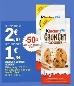 E.Leclerc Crunchy cookies kinder offre