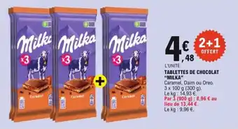 E.Leclerc Tablettes de chocolat milka offre