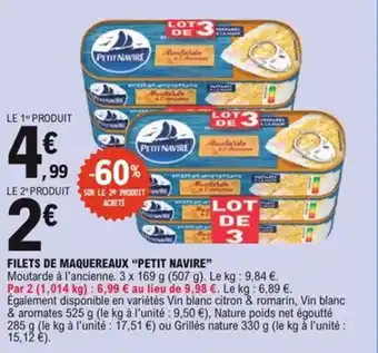 E.Leclerc Filets de maquereaux petit navire offre