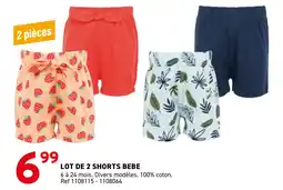 Trafic Lot de 2 shorts bebe offre