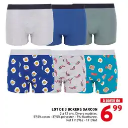 Trafic Lot de 3 boxers garcon offre