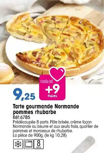 Tarte goourmande Normande pommes rhubarbe