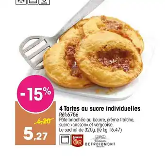 Croque Gel 4 Tartes au sucre individuelles offre