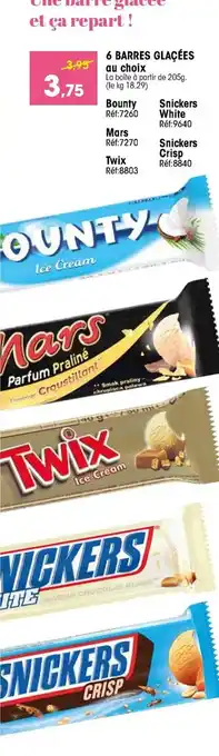 6 Barres glacées au choix