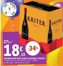 E.Leclerc Vin mousseux brut blanc de blancs kriter offre