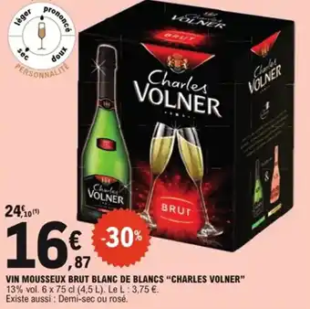 E.Leclerc Vin mousseux brut blanc de blancs charles volner offre