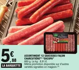 E.Leclerc Assortiment 12 saucisses façon charcutière socopa offre