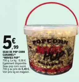 E.Leclerc Seau de pop corn caramel movies pop offre