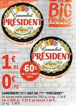 E.Leclerc Camembert président offre