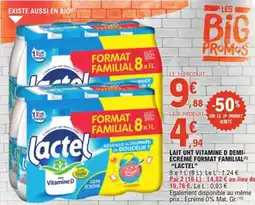E.Leclerc Lait uht vitamine d demi écrémé format familial lactel offre