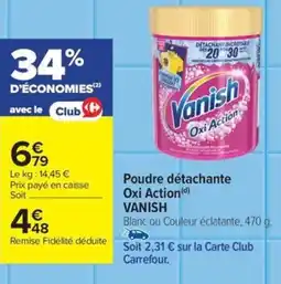 Carrefour Drive VANISH Poudre détachante Oxi Action offre