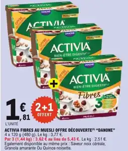 E.Leclerc Activia fibres au muesli offre découverte danone offre