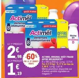 E.Leclerc Actimel original goût fraise offre découverte offre