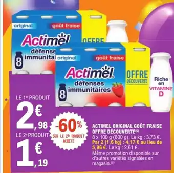 E.Leclerc Actimel original goût fraise offre découverte offre