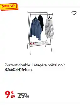 Gifi Portant double 1 étagère métal noir offre