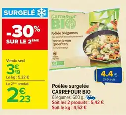 Carrefour CARREFOUR BIO Poêlée surgelée offre