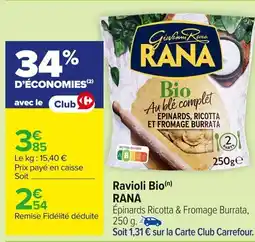 Carrefour RANA Ravioli Bio offre