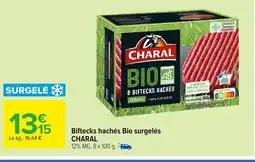 Carrefour CHARAL Biftecks hachés Bio surgelés offre
