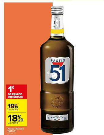 Carrefour Pastis De Marseille Pastis 51 offre