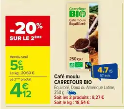 Carrefour CARREFOUR BIO Café moulu offre