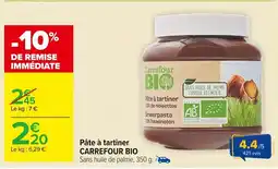 Carrefour CARREFOUR BIO Pâte à tartiner offre