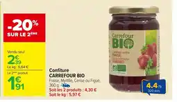 Carrefour CARREFOUR BIO Confiture offre