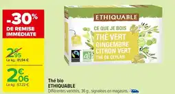Carrefour ETHIQUABLE Thé bio offre