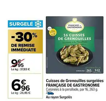 Carrefour Cuisses De Grenouilles Surgelées Française De Gastronomie offre