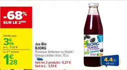 Carrefour BJORG Jus Bio offre
