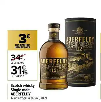 Carrefour Scotch Whisky Single Malt Aberfeldy offre