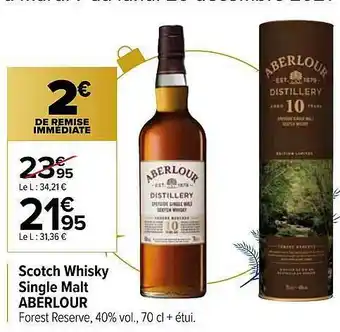 Carrefour Scotch Whisky Single Malt Aberlour offre