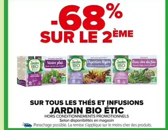 Carrefour JARDIN BIO ÉTIC Sur tous les thés et infusions offre