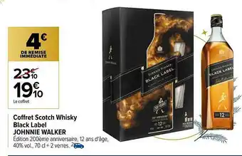 Carrefour Coffret Scotch Whisky Black Label Johnnie Walker offre