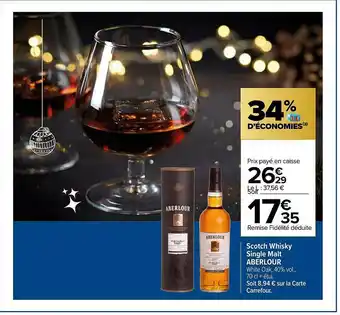 Carrefour Scotch Whisky Single Malt Aberlour offre