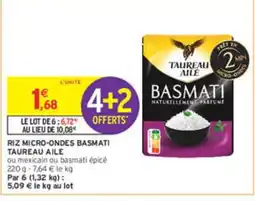 Intermarché TAUREAU AILE Riz micro-ondes basmati offre