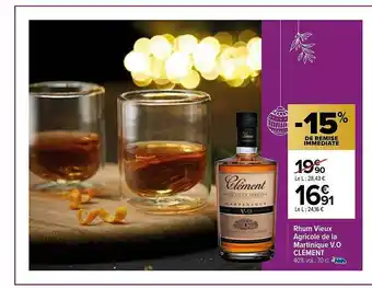 Carrefour Rhum Vieux Agricole De La Martinique V.o. Clément offre