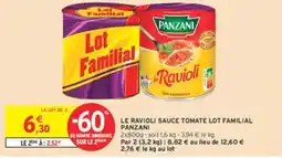 Intermarché PANZANI Le ravioli sauce tomate lot familial offre