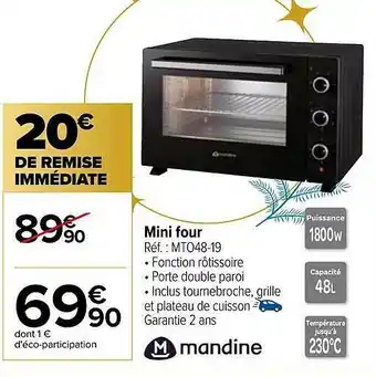 Carrefour Mini Four Mandine offre