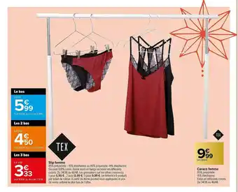 Carrefour Slip Femme, Caraco Femme Tex offre