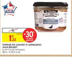 Intermarché JEAN BRUNET Terrine de canard à l'armagnac offre