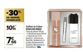 Carrefour Coffret Je T'aime Evaflor Paris offre