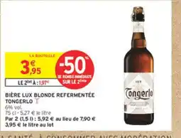 Intermarché TONGERLO Bière lux blonde refermentée offre