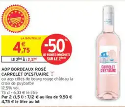 Intermarché CARRELET D'ESTUAIRE Aop bordeaux rosé offre